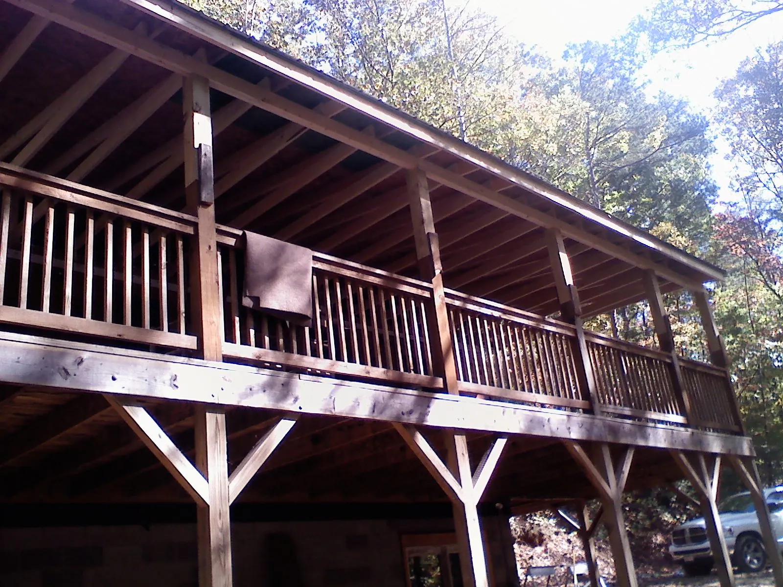 Timber framing under a new elevated porch and deck — Roof Leak Repair in Blacklick by Roofing Brothers